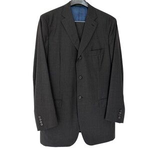 Isaia Charcoal Pinstripe Men's Suit